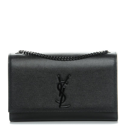 Saint Laurent Grain De Poudre Medium Classic Monogram Kate Satchel Black 1 of 7