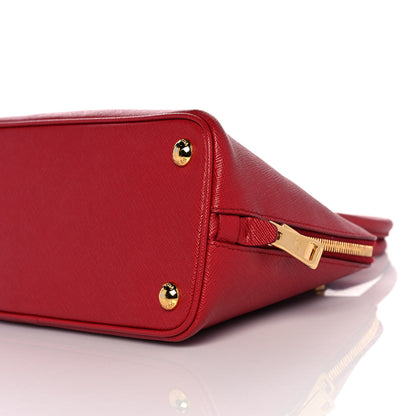 Prada Saffiano Vernice Small Promenade Tote Fuoco 8 of 8