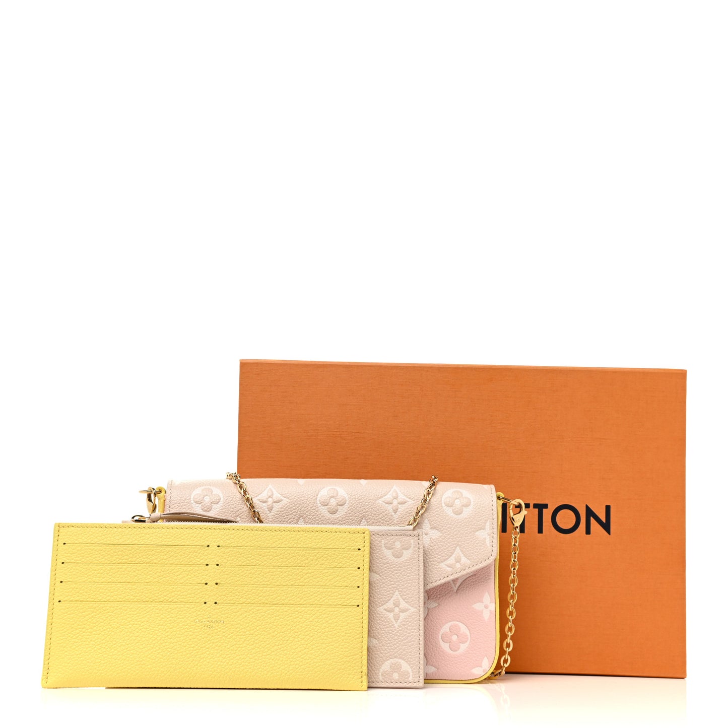 Empreinte Spring in the City Felicie Pochette Chain Wallet Pink Beige Yellow