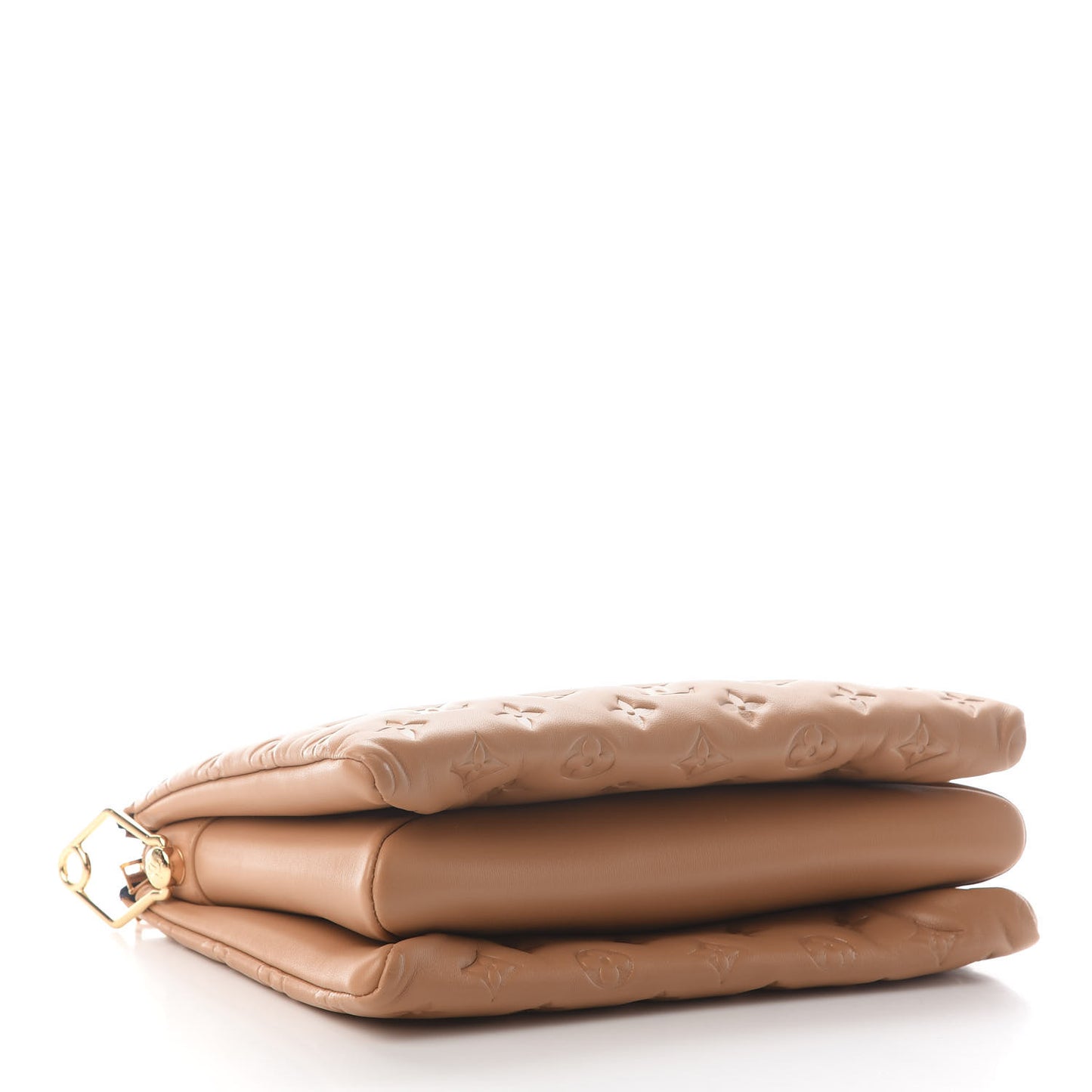 Lambskin Embossed Monogram Coussin PM Camel