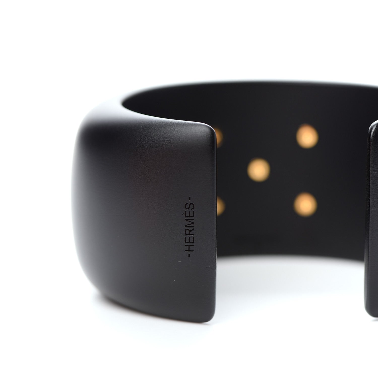 Hermes Pearwood Medor Cuff Bracelet M Black 4 of 6