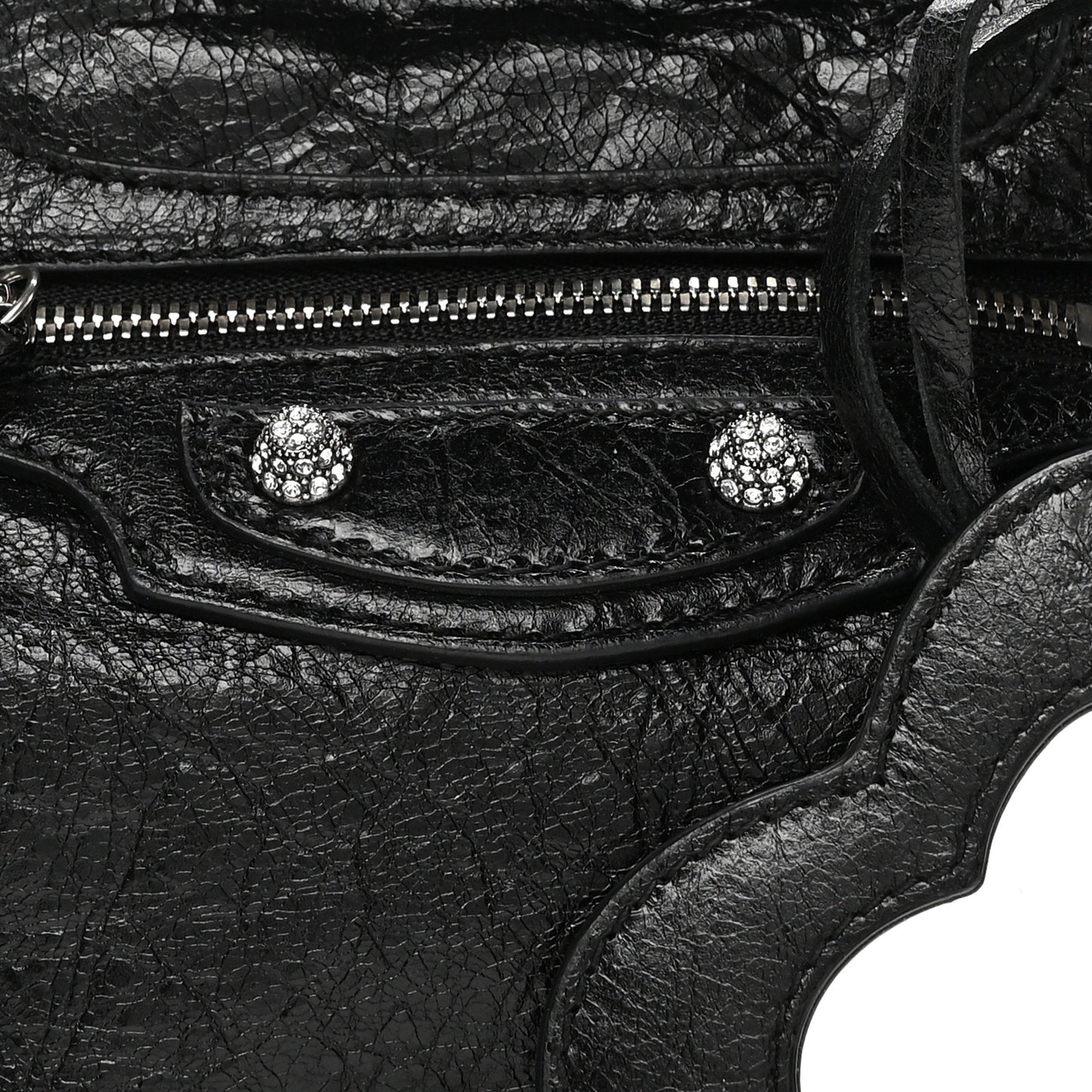 Agneau Arena Crystal Neo Cagole Handbag XS Black
