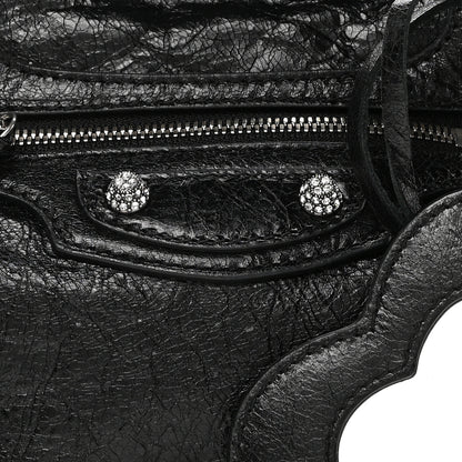 Balenciaga Agneau Arena Crystal Neo Cagole Handbag XS Black 8 of 10