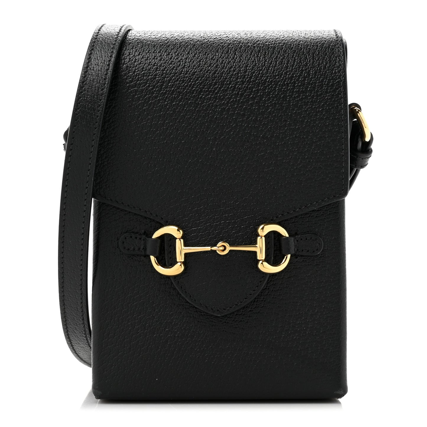 Dollar Calfskin Vertical Horsebit 1955 Crossbody Bag Black