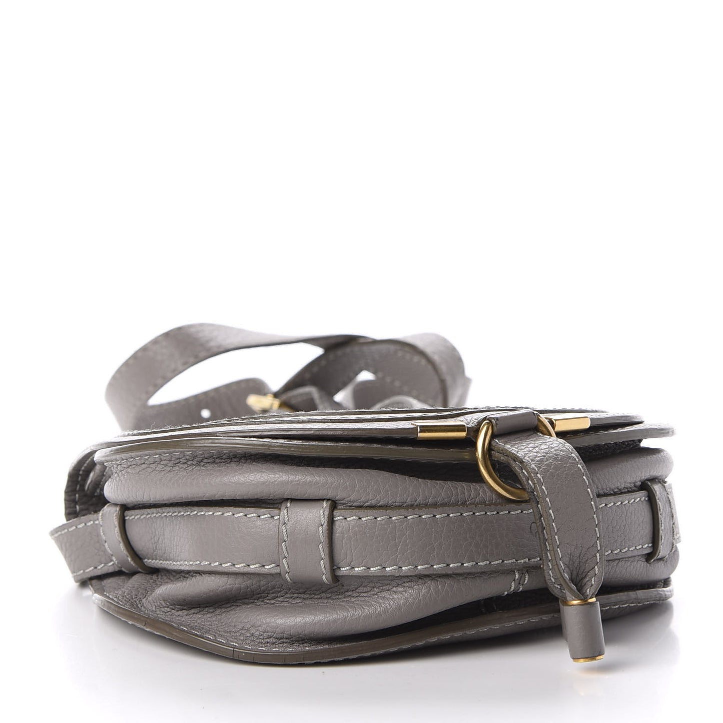 Calfskin Mini Marcie Round Crossbody Bag Cashmere Grey