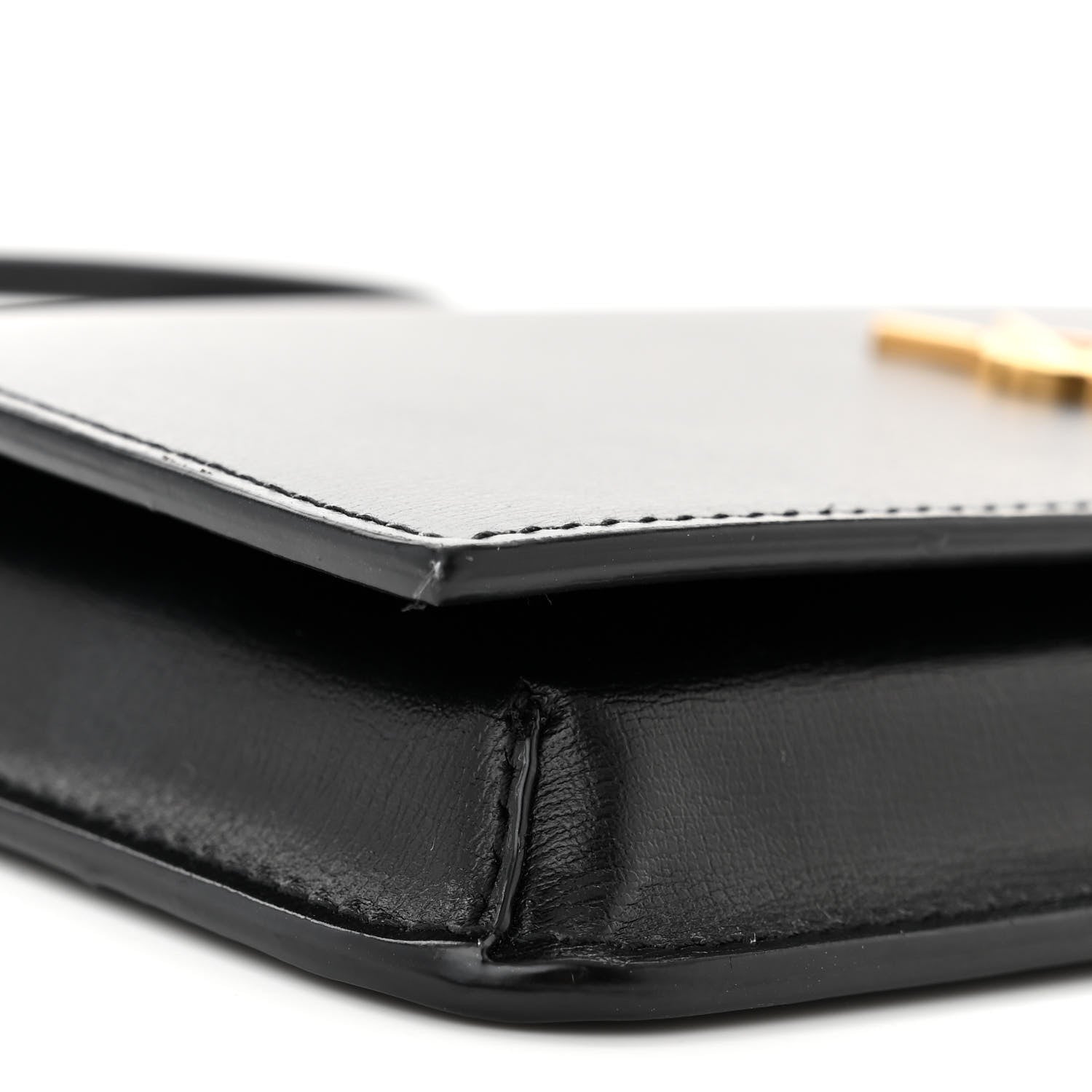 Saint Laurent Grained Calfskin Monogram Phone Holder Crossbody Black 8 of 9