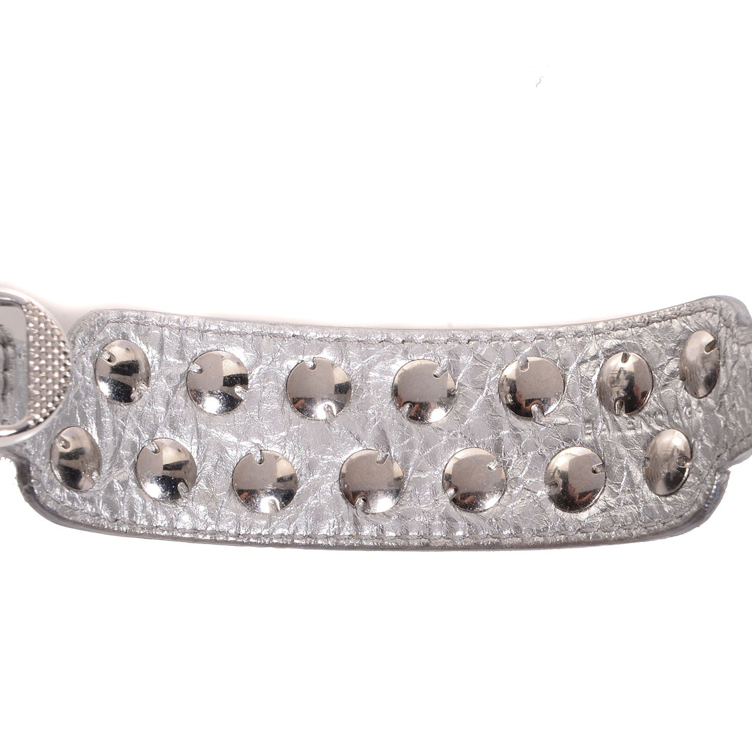 Balenciaga Agneau Giant Silver Hardware Two Row Stud Bracelet Gris Aluminum 4 of 5