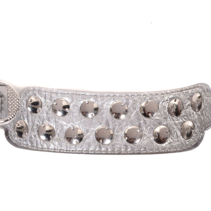 Balenciaga Agneau Giant Silver Hardware Two Row Stud Bracelet Gris Aluminum 4 of 5