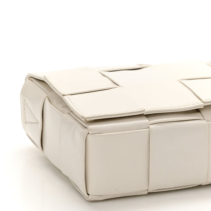 Bottega Veneta Paper Calfskin Maxi Intreccio Cassette Crossbody Bag White 8 of 11