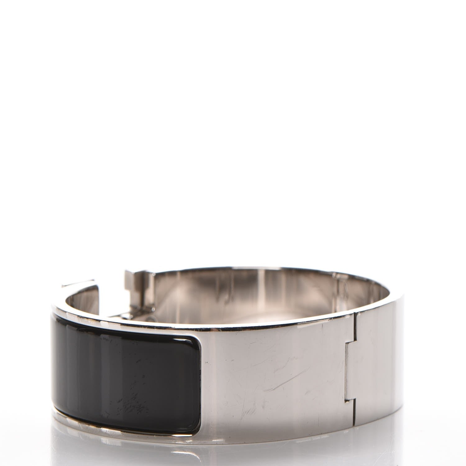 Hermes Enamel Wide Clic Clac H Bracelet GM Black 3 of 4