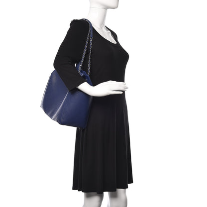 Chanel Grained Calfskin Small CC Pocket Tote Blue 3 of 12