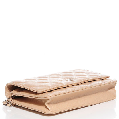 Chanel Caviar Quilted Wallet On Chain WOC Beige 4 of 9