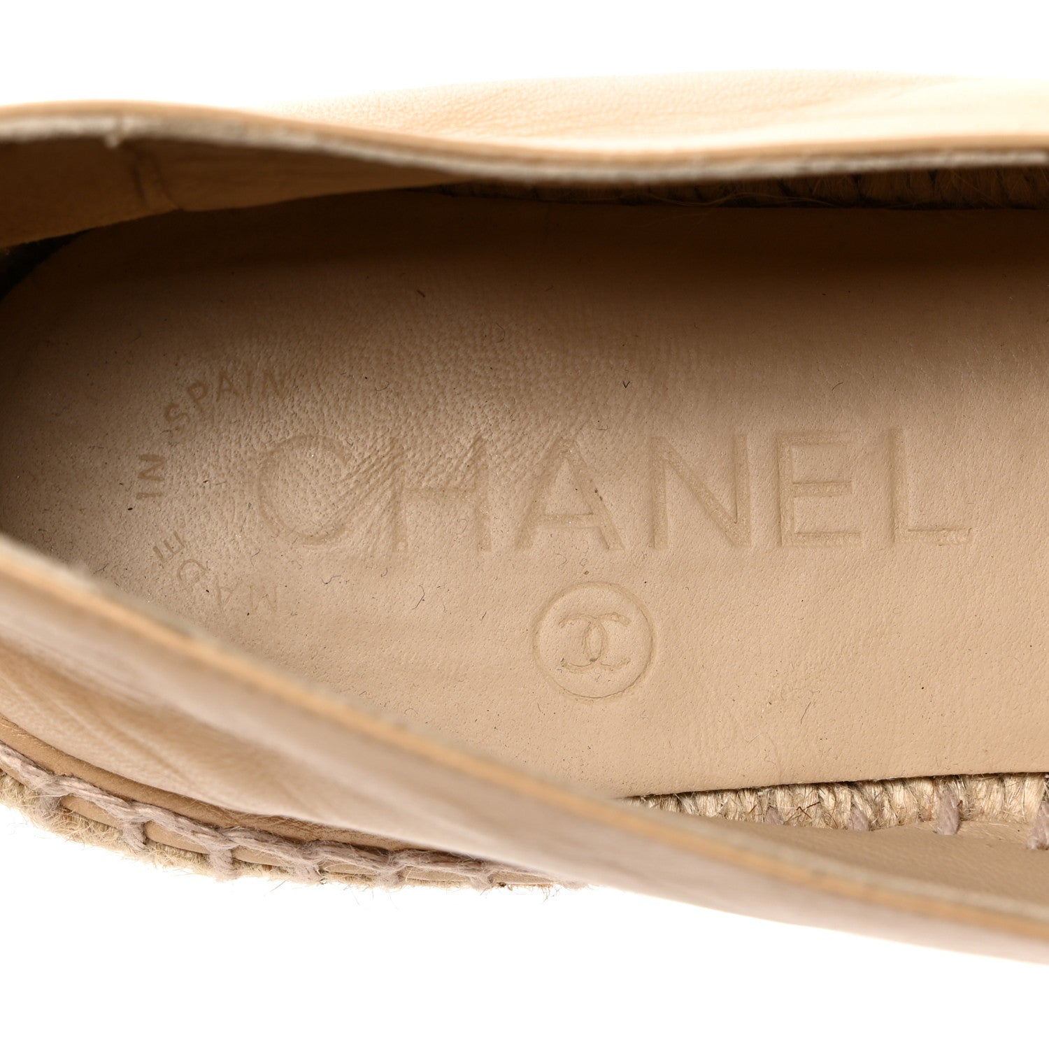 Chanel Lambskin CC Espadrilles 37 Beige Black 7 of 9