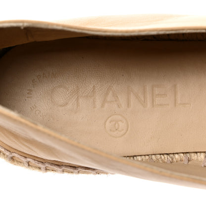 Chanel Lambskin CC Espadrilles 37 Beige Black 7 of 9