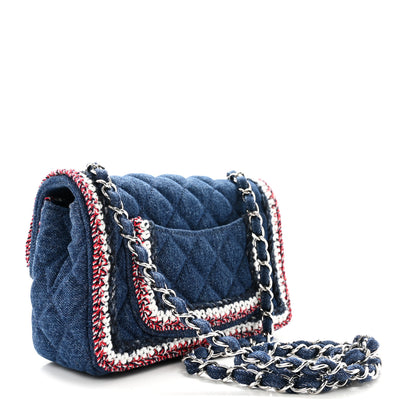 Chanel Denim Braided Mini Rectangular Flap Bag Blue 3 of 11