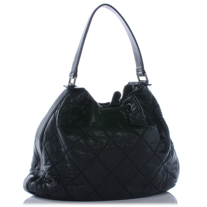 Chanel Calfskin Drawstring Bag Black 3 of 7