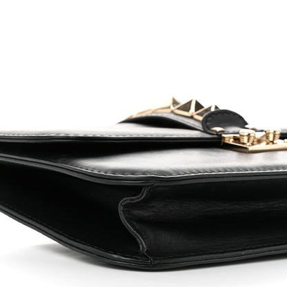 Valentino Garavani Vitello Medium Glam Lock Rockstud Flap Black 8 of 9
