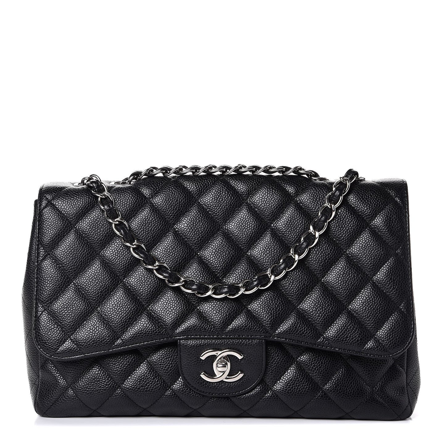 Caviar Quilted Jumbo Single Flap Black