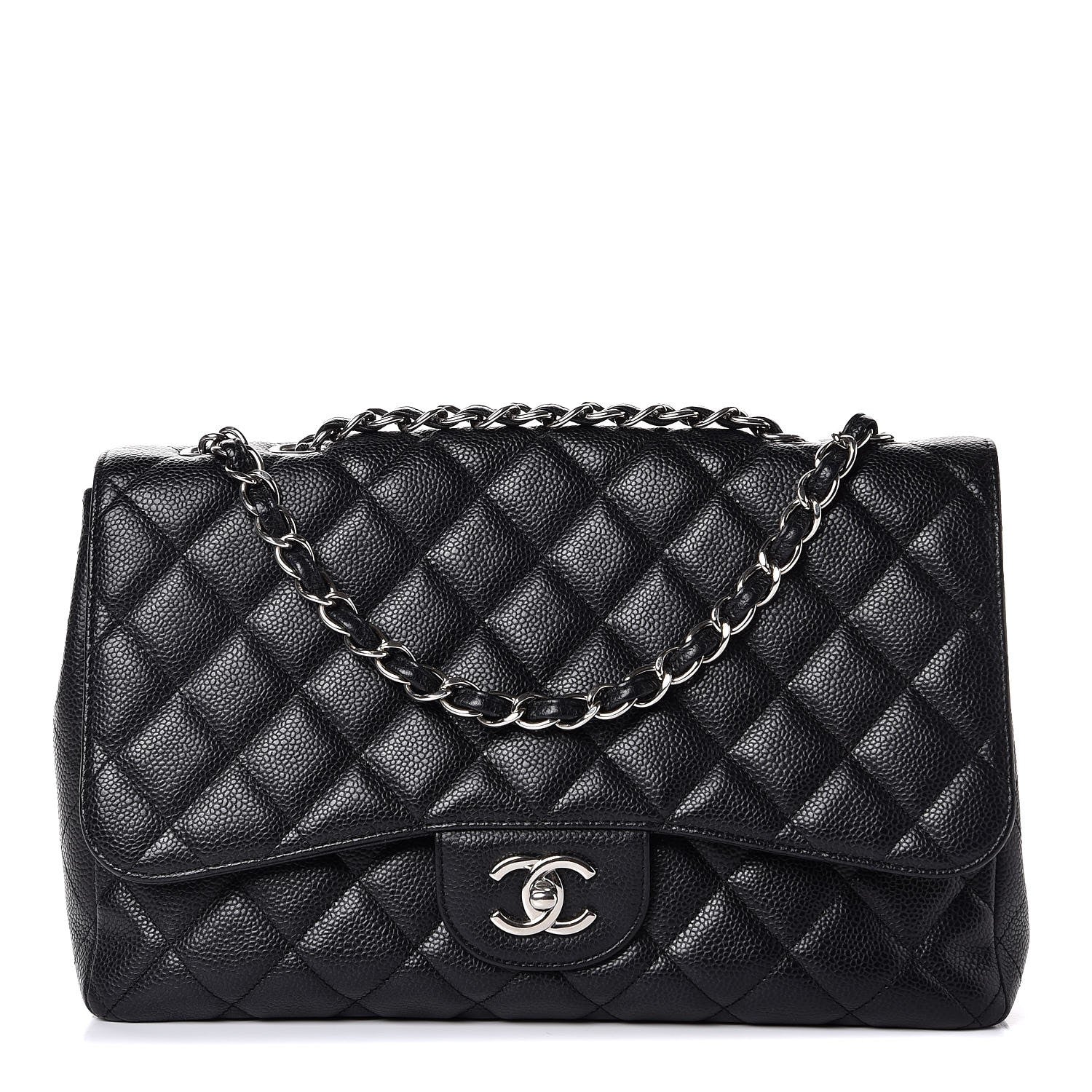 Chanel Caviar Quilted Jumbo Single Flap Black 1 of 10
