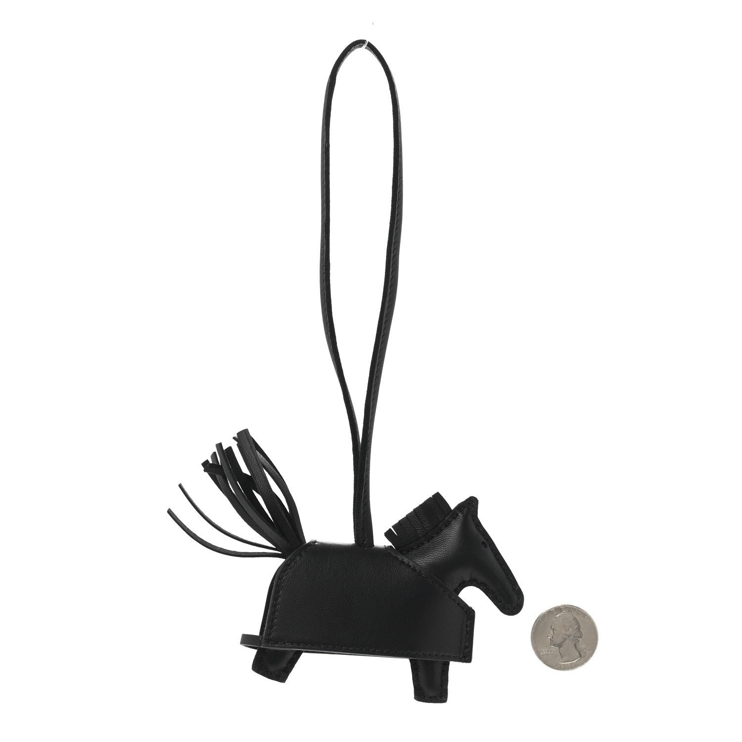 Hermes Milo Lambskin Studded Grigri Rodeo Robeo Rock Horse Bag Charm PM Black 2 of 5