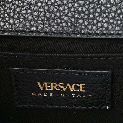 Versace Grainy Calfskin Virtus V Mini Wallet Chain Crossbody Black 6 of 8