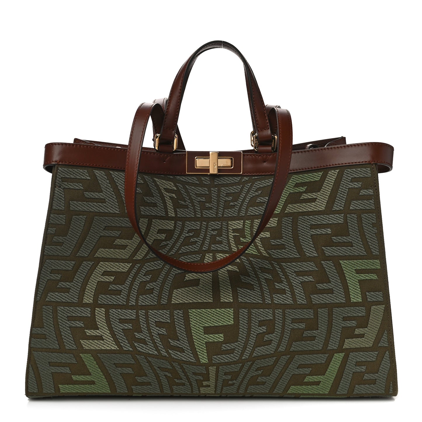 X SARAH COLEMAN Canvas FF Fish Eye Embroidered Medium Peekaboo X-Tote Amazzonia Ghianda