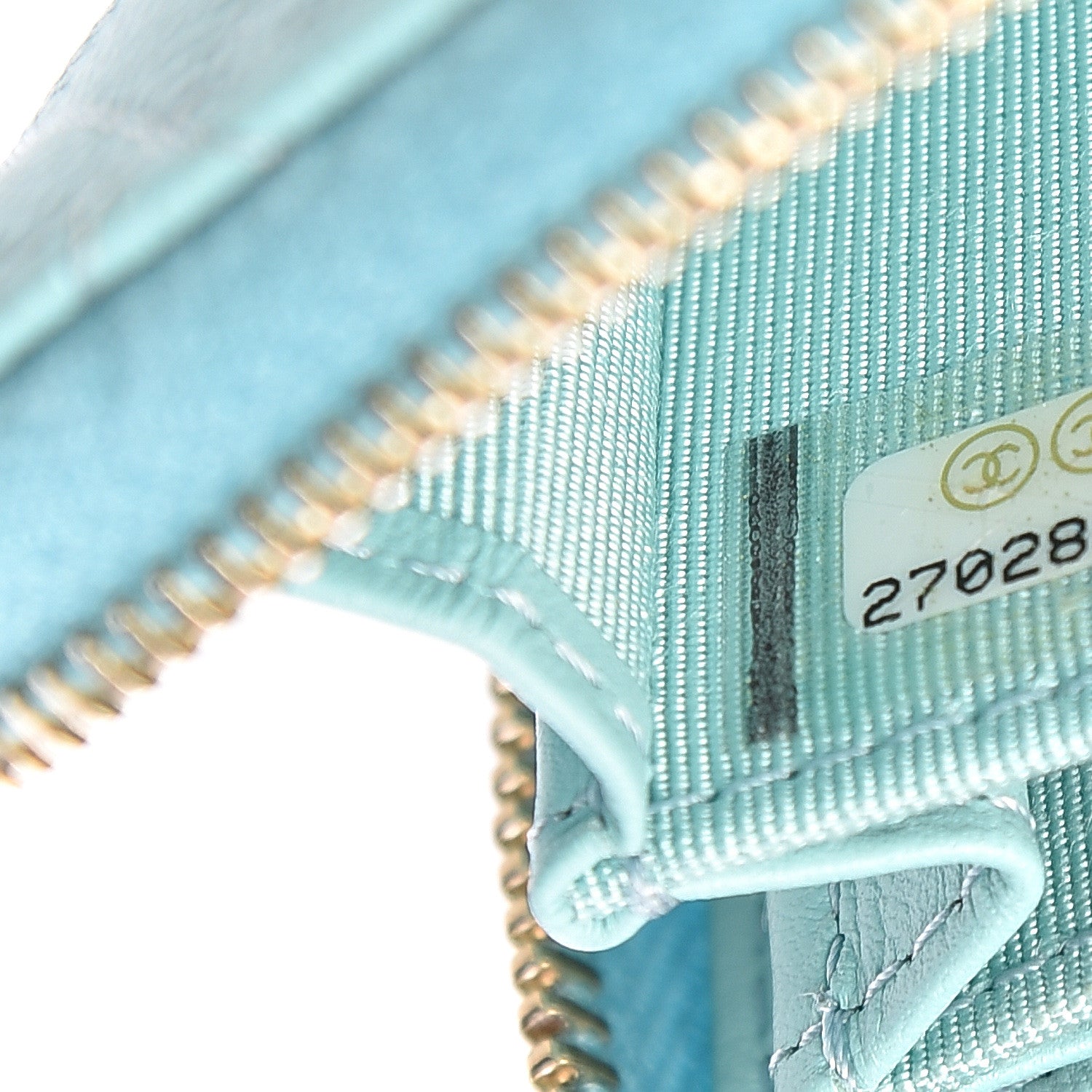 Chanel Caviar Quilted Zip Coin Purse Light Blue 7 of 8
