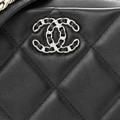 Chanel Goatskin Quilted Chanel 19 Camera Crossbody Case Black 8 of 11