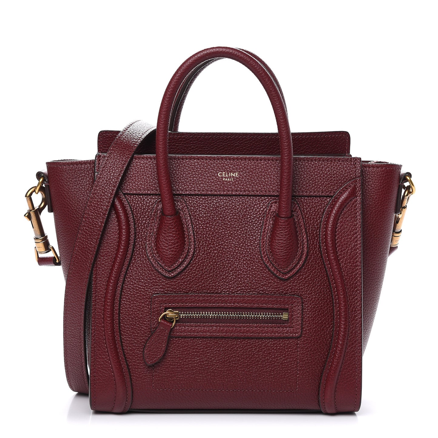 Smooth Calfskin Goatskin Nano Luggage Burgundy
