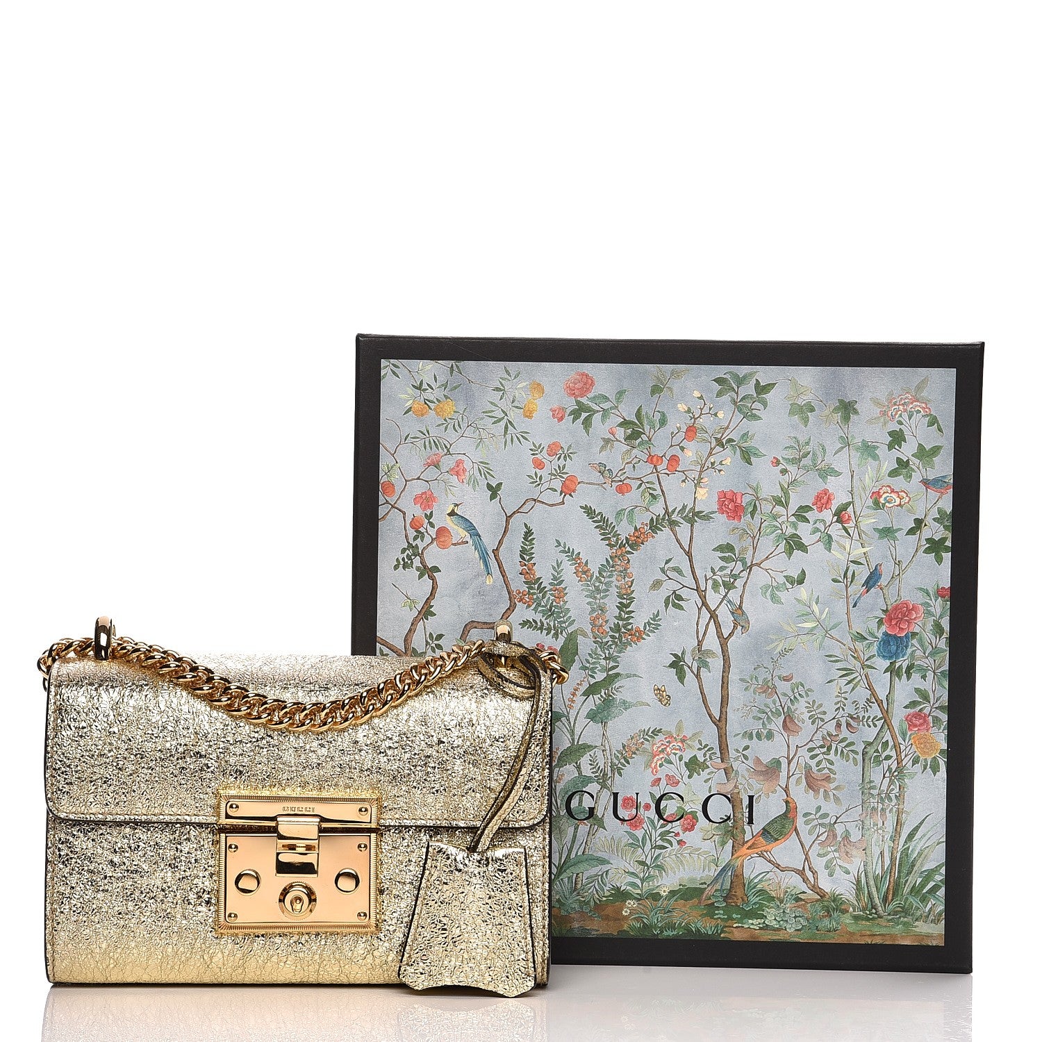 Gucci Galassia Small Padlock Shoulder Bag Platino 10 of 10