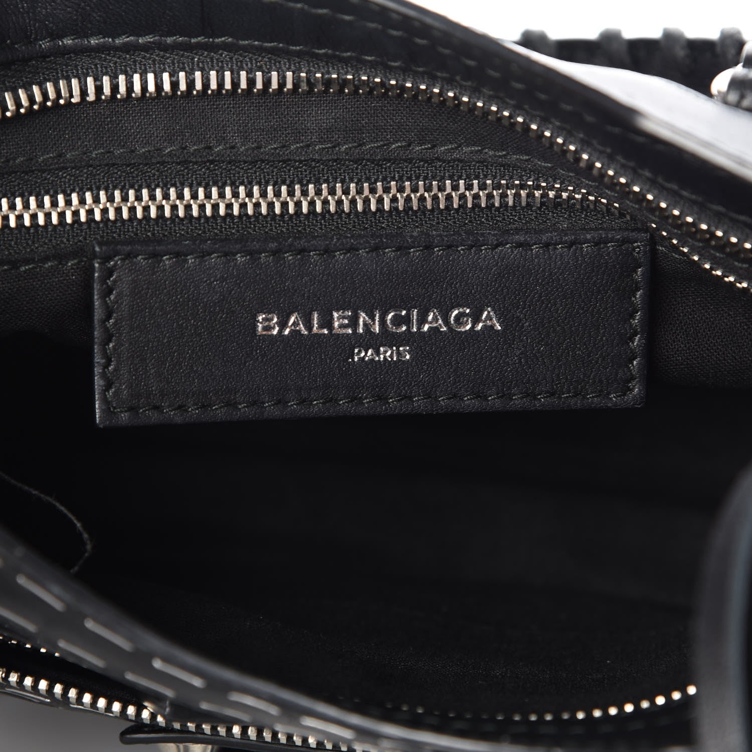 Balenciaga Calfskin Topstitch Classic Silver Hardware Mini City Black 6 of 7
