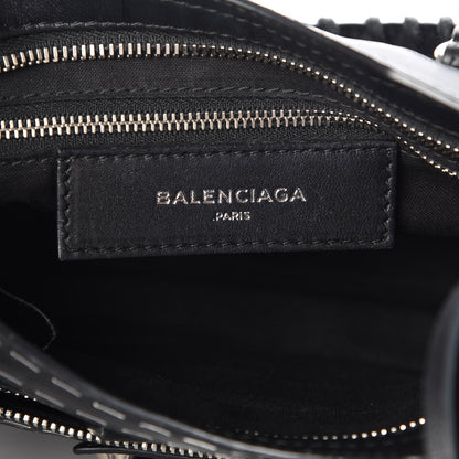 Balenciaga Calfskin Topstitch Classic Silver Hardware Mini City Black 6 of 7
