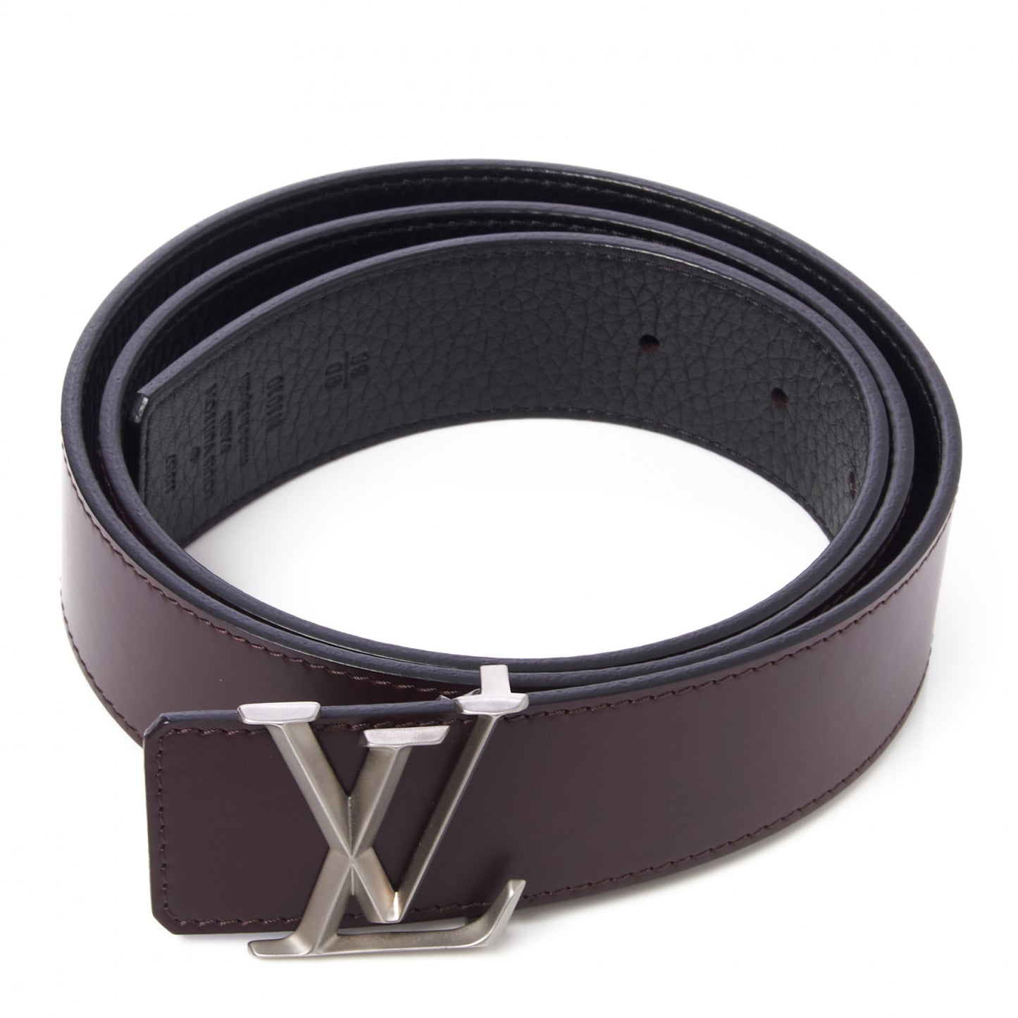 Calfskin 40mm LV Pyramide Reversible Belt 90 36 Black