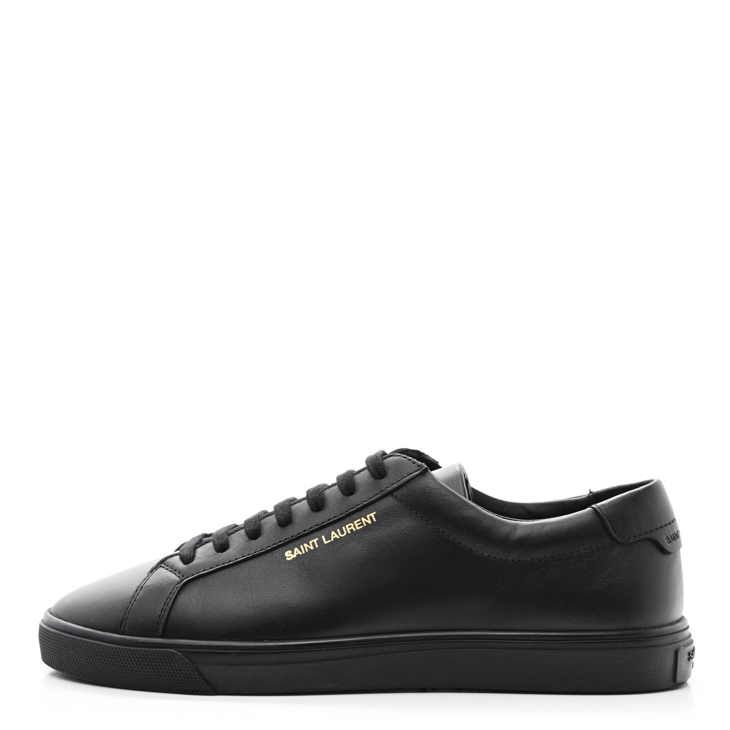 Saint Laurent Calfskin Andy Low Top Sneakers 38.5 Black 1 of 9