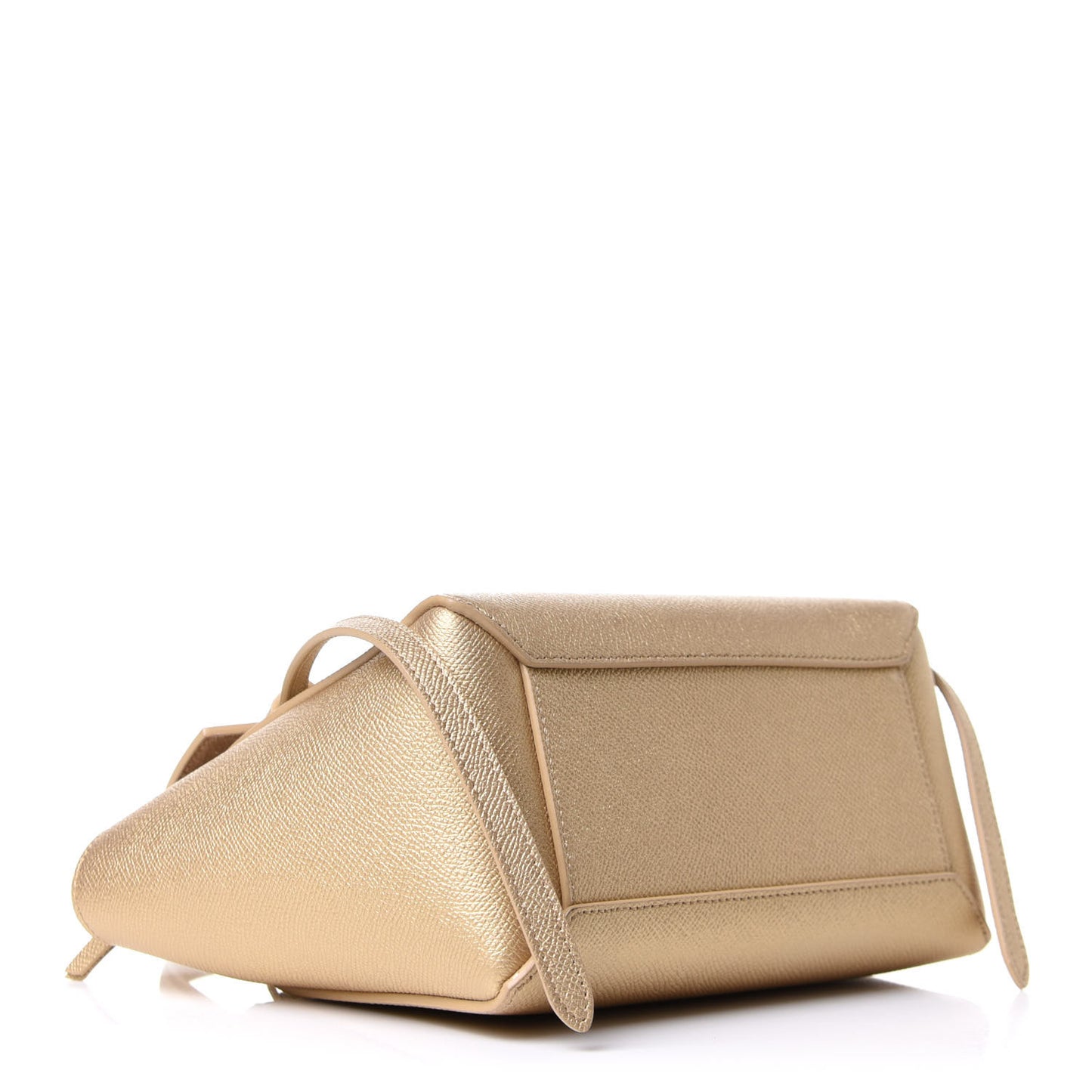Laminated Calfskin Nano Belt Bag Gold