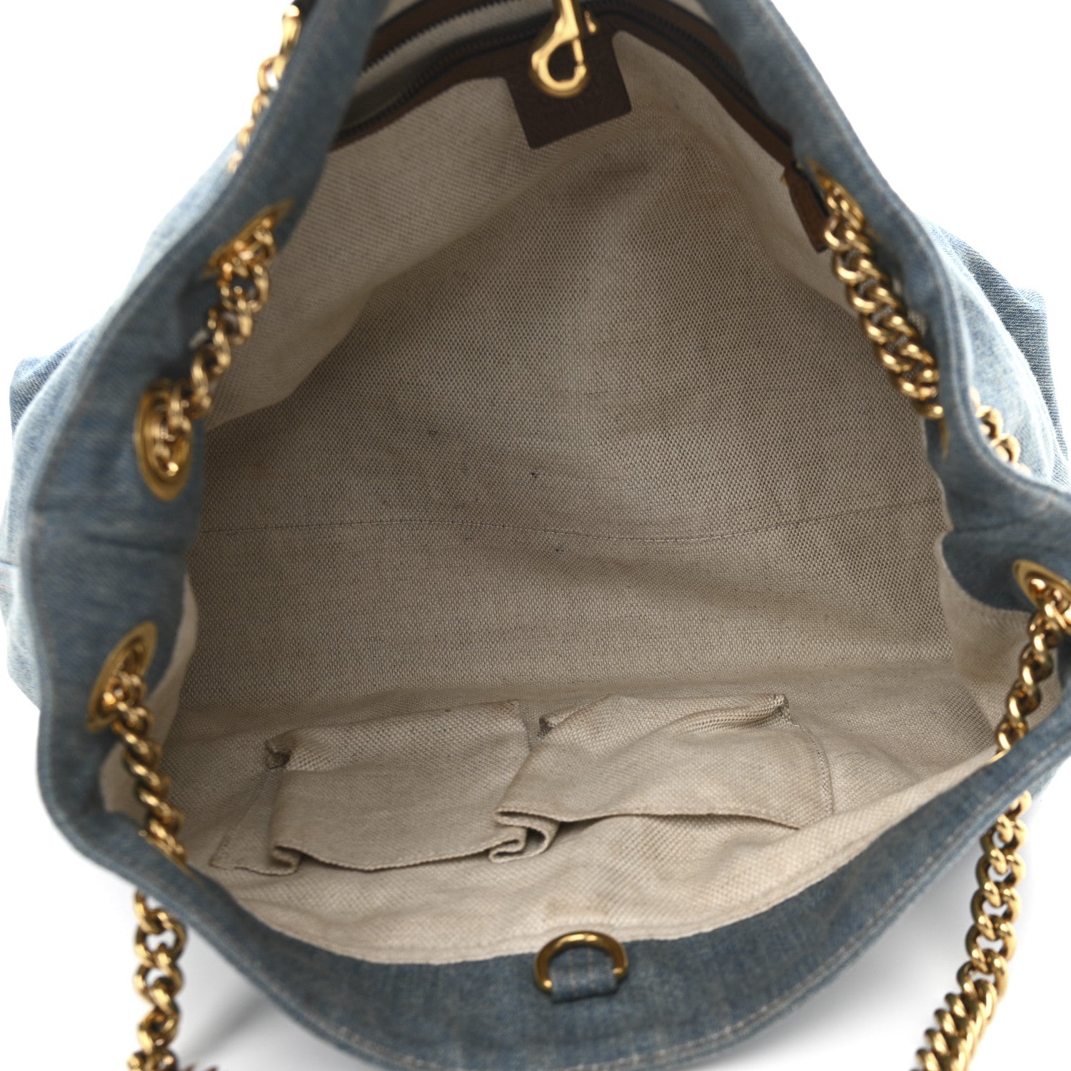 Gucci Denim Medium Soho Chain Shoulder Bag Blue 5 of 12