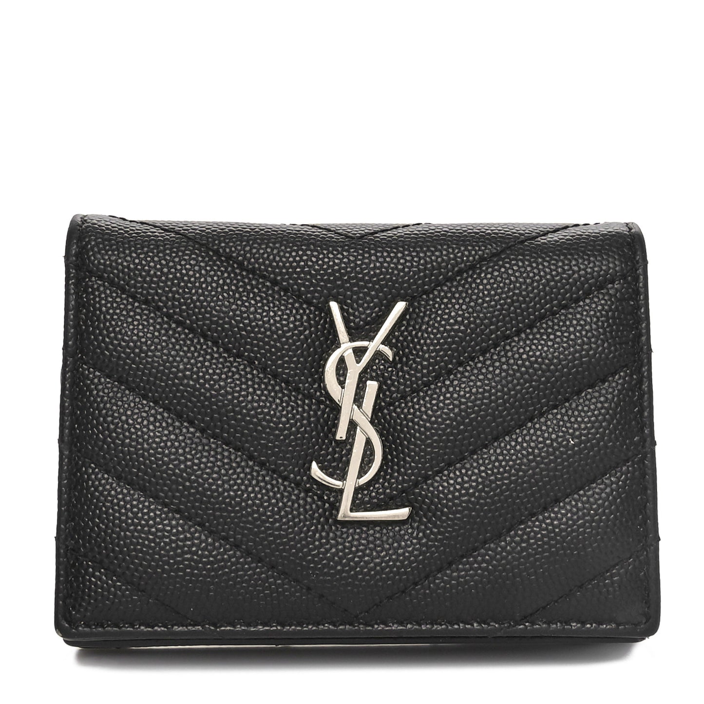 Grain De Poudre Matelasse Chevron Monogram Card Case Black