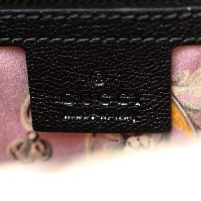 Gucci Calfskin Snakeskin Medium Ottilia Top Handle Bag Black White 6 of 11