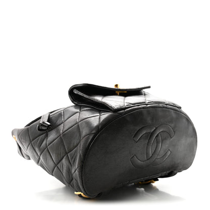 Chanel Lambskin Quilted Drawstring Backpack Black 4 of 12