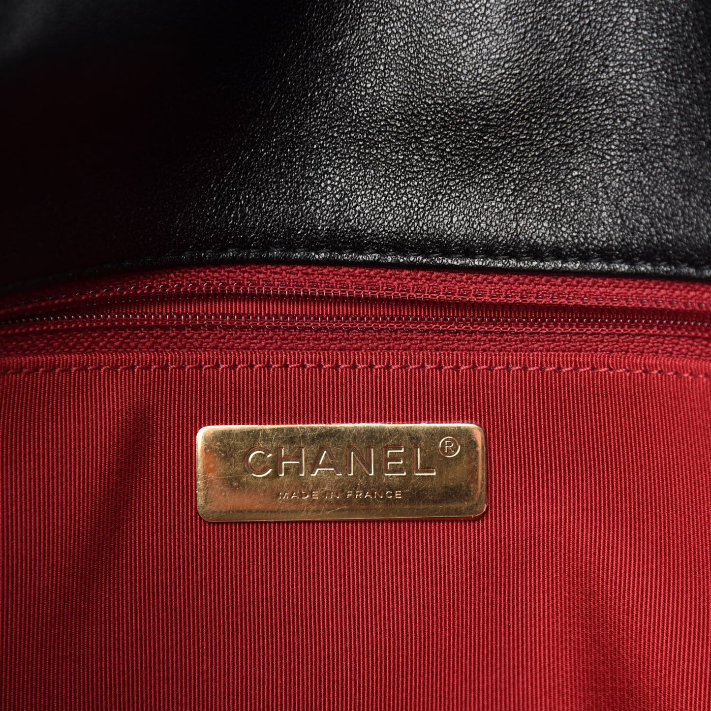 Shiny Goatskin Quilted Large Chanel 19 Flap Black