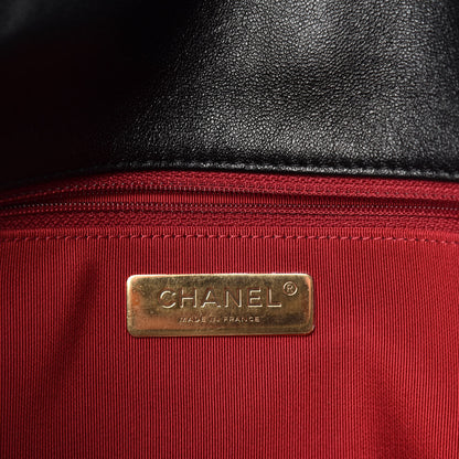 Chanel Shiny Goatskin Quilted Large Chanel 19 Flap Black 8 of 10