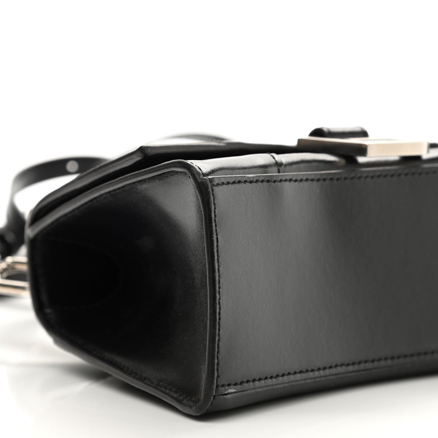 Balenciaga Box Calfskin Graffiti Logo Hourglass Top Handle Bag XS Black Silver 9 of 12