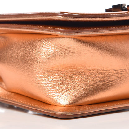 Chanel Metallic Patent Calfskin Quilted Small Boy Flap Orange 8 of 11