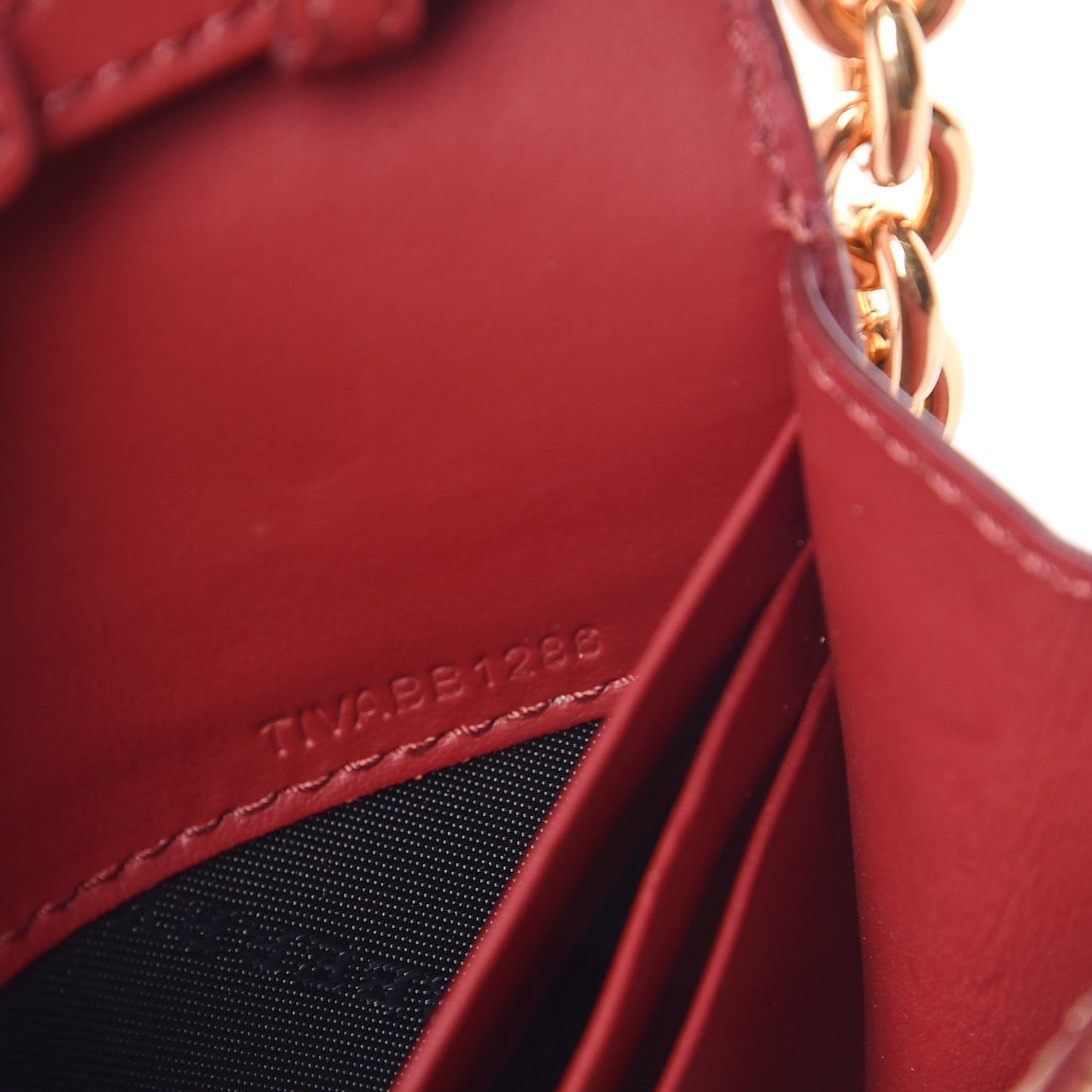 Vintage Check Henley Wallet On Chain Crimson
