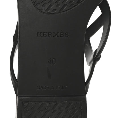 Hermes Rubber Womens Egerie Sandals 40 Black 8 of 10