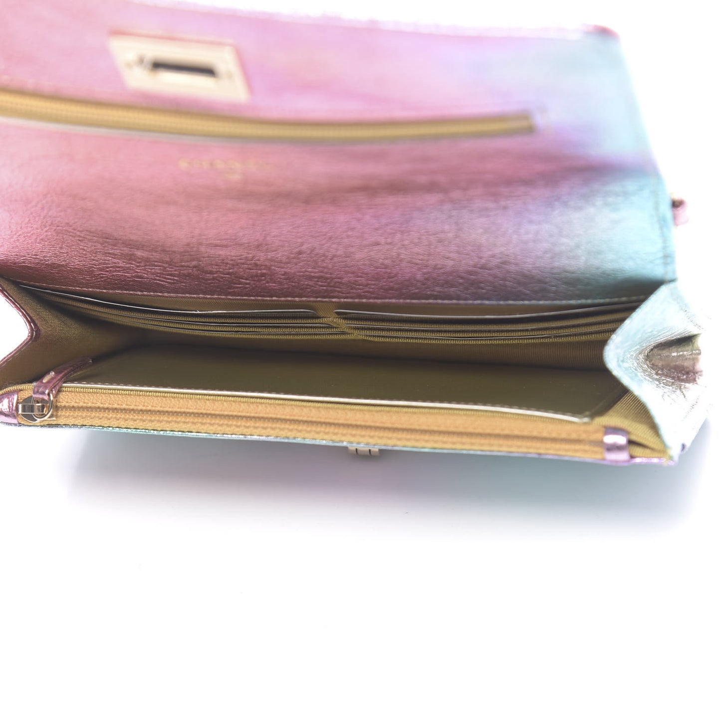 Metallic Goatskin Quilted 2.55 Reissue Wallet on Chain WOC Multicolor