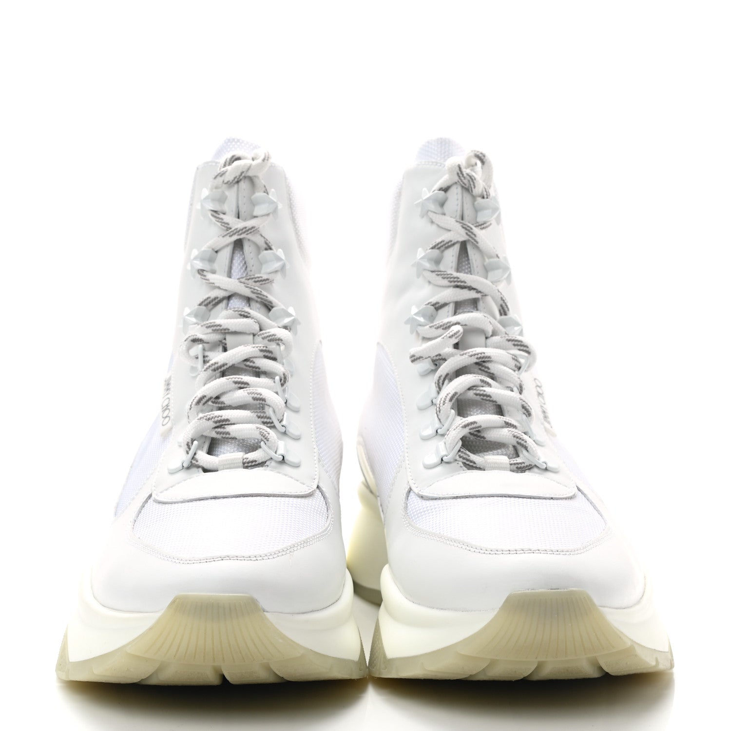 Jimmy Choo Calfskin Mesh Inca Platform Hiking Boots 43 White 2 of 10