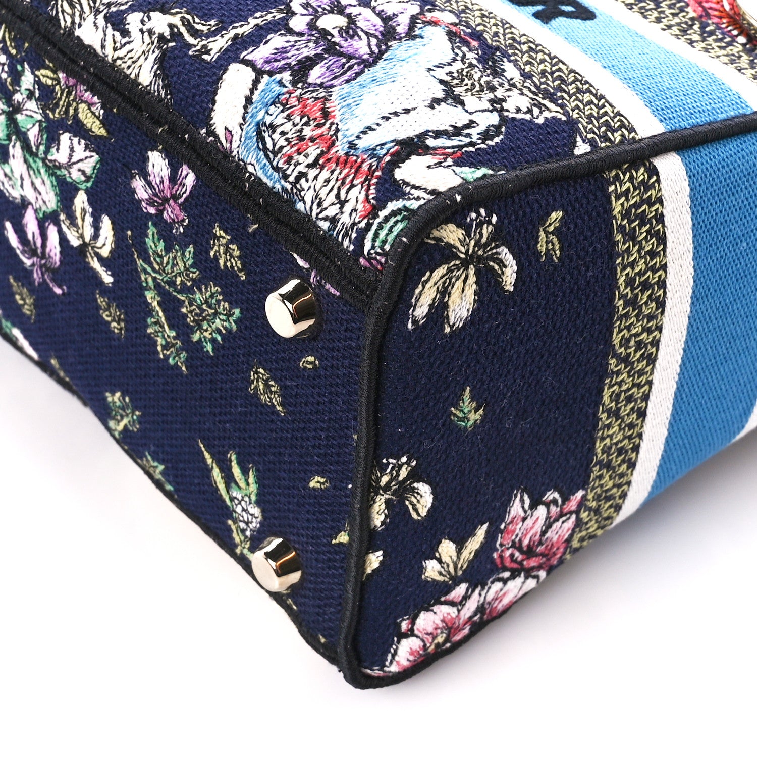 Christian Dior Canvas D-Constellation Embroidered Medium Lady D-Lite Bleu Multicolor 10 of 11