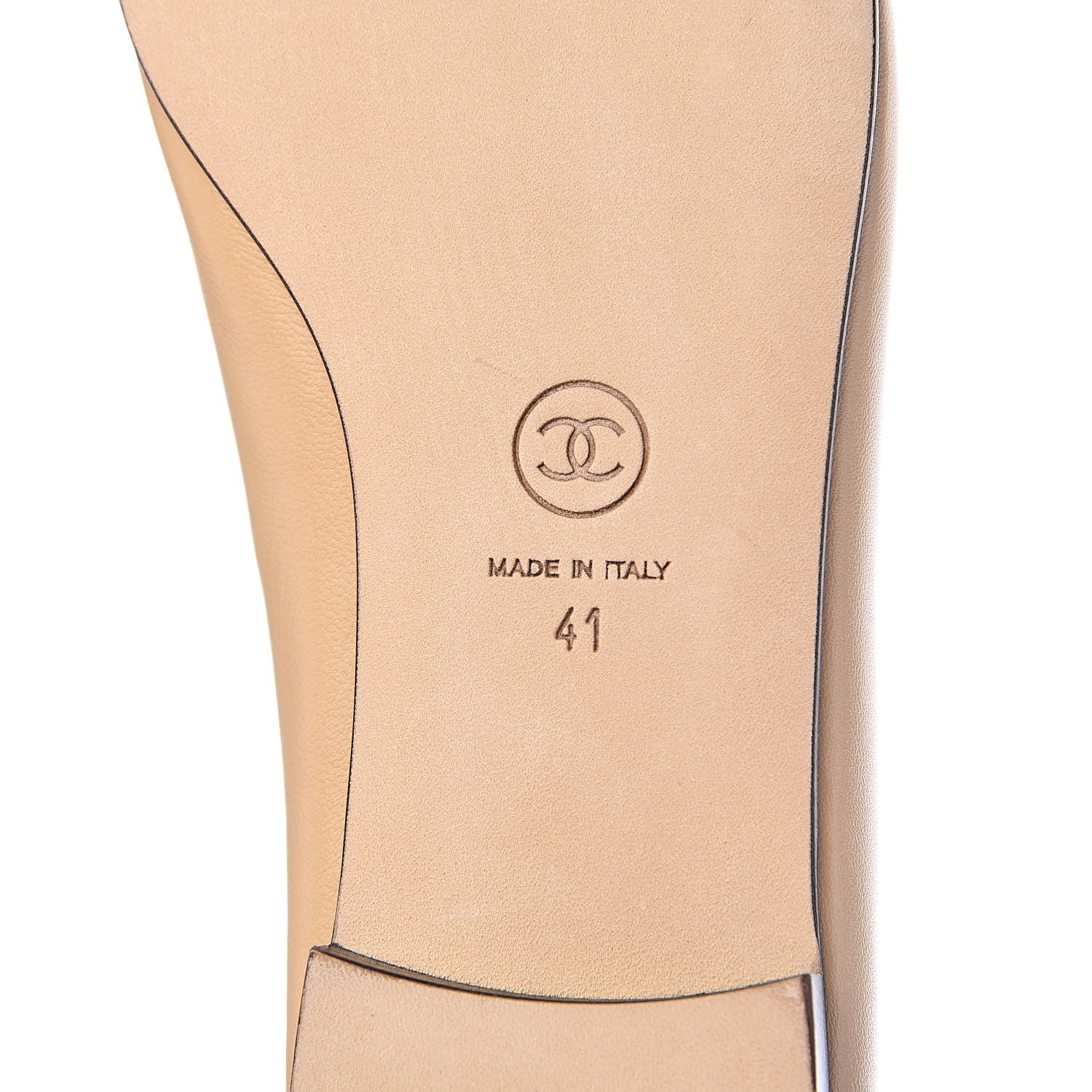 Chanel Lambskin Cap Toe CC Ballerina Flats 41 Beige Black 8 of 11