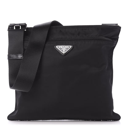 Prada Nylon Flat Messenger Bag Black 1 of 10